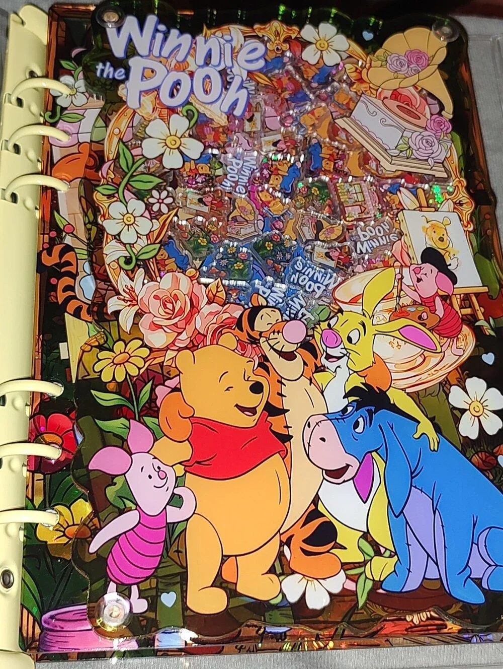New! A5 Winnie The Pooh Acrylic Shaker Notebook With Paper